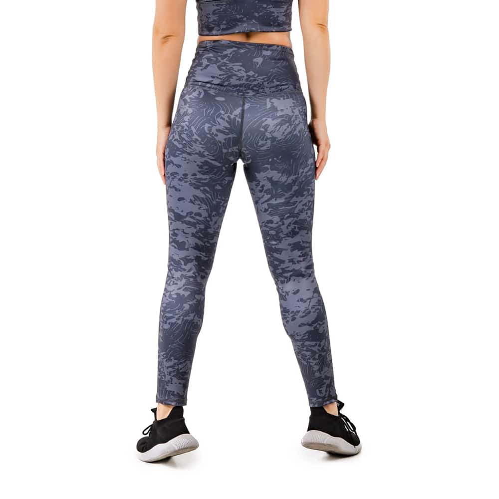Leggins Sublimados Gris Oscuro con Bolsillo