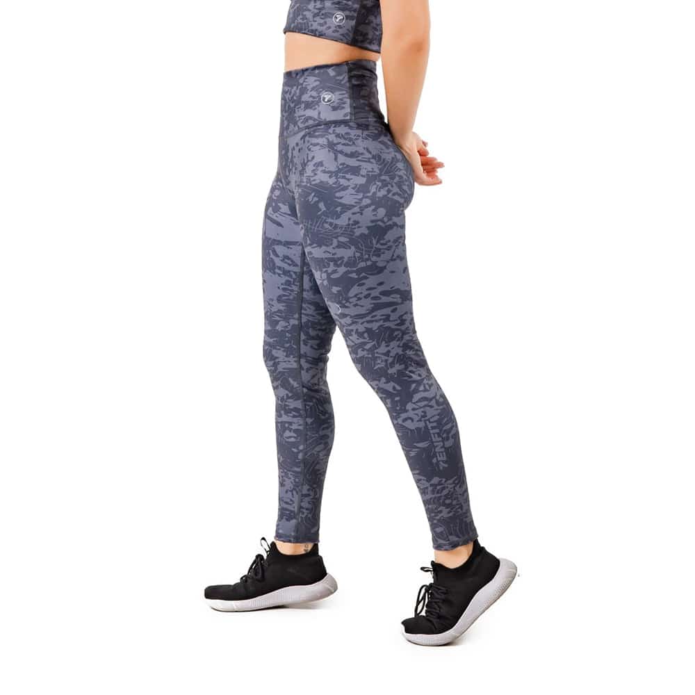 Leggins Sublimados Gris Oscuro con Bolsillo